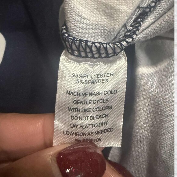 Navy Polka Dot Strapless Maxi Dress w/ Pockets 1X Vintage Style Plus Size Cozy - Picture 6 of 7